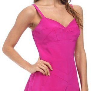 Amanda Uprichard Silk Pink Fit and Flare Dress Small